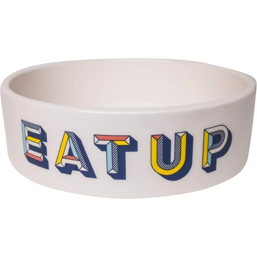 Park Life Designs EAT UP on White Medium Pet Bowl 6-1/4 in Diameter 14008